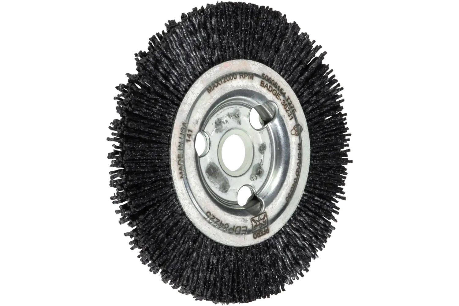 Picture of Pferd M-BRAD® Wheel Brush 4" Dia Narrow Face .040/80 Grit Ceramic Oxide 5/8-1/2" Arbor